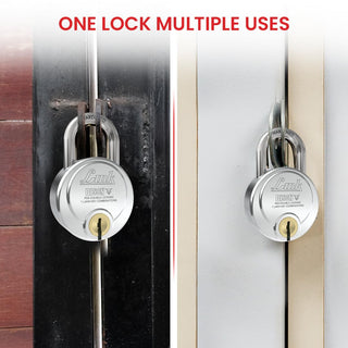 Link Bison 59mm Heavy Duty Padlock | Lock for Home Door, Office, Shop, Travel | Tough CR Body | Hardened Steel Shackle, | Double Locking System | High Precision 4 Keys | 1 Lakh Key Combinations