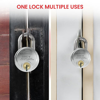 Link Bison 68mm Heavy Duty Padlock | Lock for Home Door, Office, Shop, Travel | Tough CR Body | Hardened Steel Shackle, | Double Locking System | High Precision 4 Keys | 2 Lakh Key Combinations