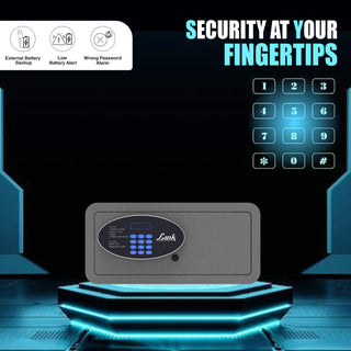 Link Smart Citron Safe Locker for Home | 28 Litres | Link Digital Lock | Link Locker Safe For Home | Master & User PIN Code Access | Tijori Locker | Grey COMBO