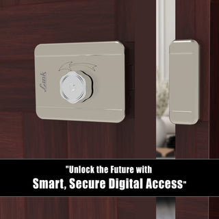 Link Smart Flexi Digital Biometric Rim Lock for Main Door (Mobile app with Wi-Fi, Black) COMBO