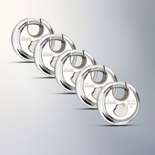  Link Disc Lock 70MM Padlocks 5Pcs-Set  | Stainless Steel Body | Hardened Shackle | 3 Silver Keys with Hi-Tech Nickle | Made in India | 3Keys for Each Padlock 