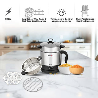 Link Mewto Delica Multi Kettle 600W – 1.5L Stainless Steel Kettle with Egg Boiler