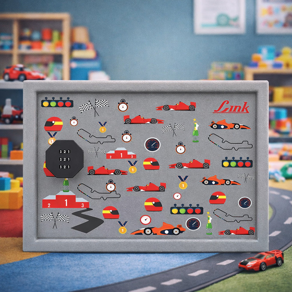 Link Smart My Safe Box – Premium Combination Lock Money Bank for Kids | No Keys or Batteries Needed | Durable Design, 5.7L Capacity | Fun, Colorful Safe for Saving |  Acoustic Grey Color