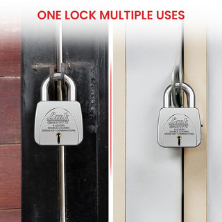 Link Gravi-T 70mm Heavy Duty Padlock | Lock for Home Door, Office, Shop, Travel | Tough CR Body | Hardened Steel Shackle, | Double Locking System | 3 Silver Keys | 2 Lakh Key Combinations