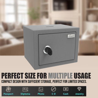 Link Smart Gullak Safe Locker for Home | 2 Litres | Digital Lock | key Access | Mechanical Locker | Tijori Locker | Acoustic Grey Colour