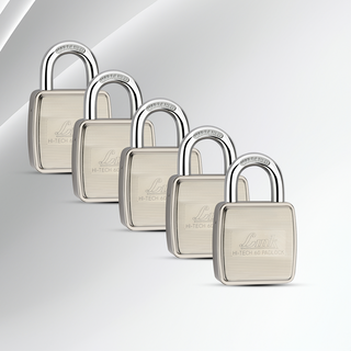 Link HT 60MM Padlocks 5Pcs-Set | Stainless Steel Body | Hardened Shackle | 3 Silver Keys with Hi-Tech Nickle & Keychain | Made in India| 3Keys for Each Padlock