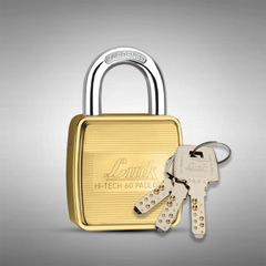 Link HT 60MM Brass Padlock with 3 hi-tech Keys | Locks for Home | Lock and Key | (Pack of 1)
