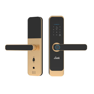 Link Smart Quantum Digital Biometric Door Lock (Mobile app with Wi-Fi, Gold) Combo