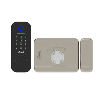 Link Smart Flexi Digital Biometric Rim Lock for Main Door (Mobile app with Wi-Fi, Black) COMBO