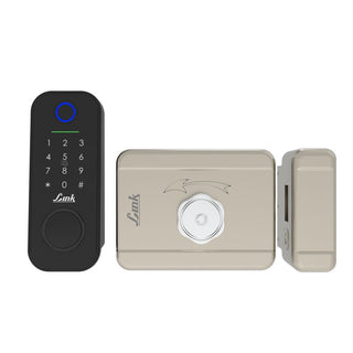 Link Smart Flexi Digital Biometric Rim Lock for Main Door (Mobile app with Wi-Fi, Black) COMBO