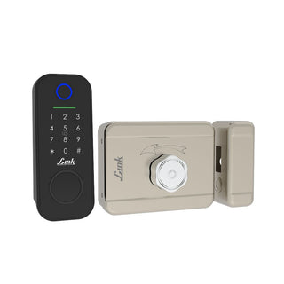 Link Smart Flexi Digital Biometric Rim Lock for Main Door (Mobile app with Wi-Fi, Black) COMBO