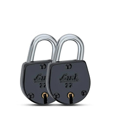 Link 35MM Jewel Coloured Padlock| Steel Body | Brass Lever | 2 Silver Keys | 2 Padlock (Pack of 2) | 2 Keys for Each Padlock | Made in India