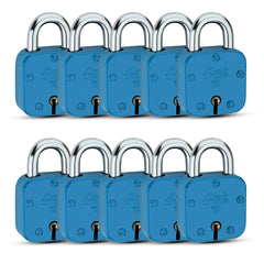 Link 42MM Pearl Coloured Padlocks 10Pcs Set | Steel Body | Brass Lever | 2 Silver Keys | | Made in India| 2 Keys for Each Padlock