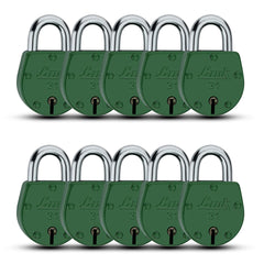 Link 48MM Amber Coloured Padlocks 10Pcs Set | Steel Body | Brass Lever | 2 Silver Keys | Made in India| 2 Keys for Each Padlock