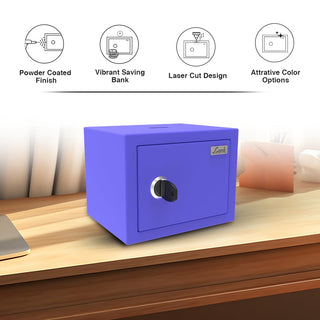 Link Smart 2 Liters Gullak Safe Locker for Home & Office | 3-Year Warranty | Mechanical Key, CRCA Material, Laser Cut Design | Vibrant Saving Bank | Ocean Blue