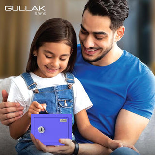 Link Smart 2 Liters Gullak Safe Locker for Home & Office | 3-Year Warranty | Mechanical Key, CRCA Material, Laser Cut Design | Vibrant Saving Bank | Ocean Blue