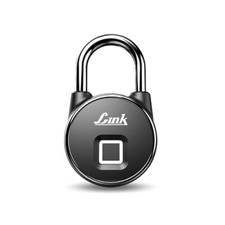 Link Smart Fingerprint Padlock With 2 Way Access Fingerprint & Mobile App Access, Suitable For Bags, Suitcase, Bike, Garage Door, Cabinet, Warehouse Doors and Shutters., Black
