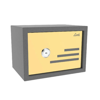 Link Smart Mini Mecano Safe Locker– Home & Office Security Safe with Computerized Wave Keys, 3 SS304 Locking Bolts, Golden Mirror-Finish Door 11 Litres (Grey & Gold)