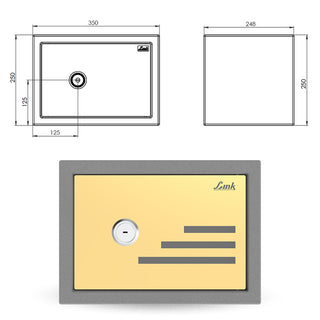 Link Smart Mecano Safe Locker for Home | 21 Litres | Link Digital Lock | Computerized key Access | Mechanical Locker | Tijori Locker | Three strong SS304 Locking Bolts |  Gold