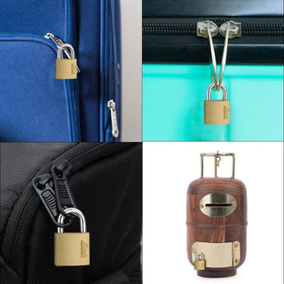 Link PT-20 MM Brass Padlock with Hardened Shackle and 3 Brass Key | 15 Years Warranty