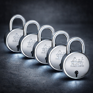  Link New Round 50MM Padlocks 5Pcs Set | 50,000 Key Combinations | Steel Body | Double Locking | 3 Keys for Each Padlock | Iron Liver | Made in India 