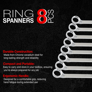 Prabal Tools RING Spanner Head Polish 8 PCS SET | Size 67x2022