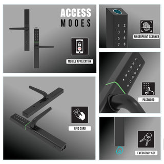 Link Smart Slimtron Digital Biometric Door Lock for Aluminium frame door (Mobile app with Wi-Fi, Black)