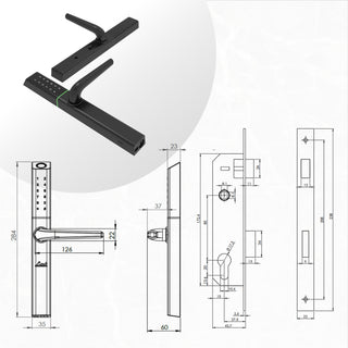 Link Smart Slimtron Digital Biometric Door Lock for Aluminium frame door (Mobile app with Wi-Fi, Black)