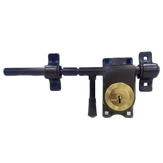Link Rod Lock 11 inches with Brass Levers and Steel Body | 3 Keys | Brown | 5 Year Warranty
