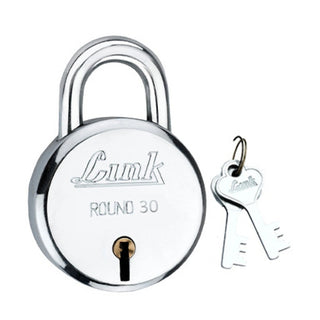  Link 30mm New Round | Steel Body | Small Padlock Bags, Backpack, Luggage, Suitcase Padlock (Silver) 