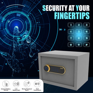 Link Smart Zytron Safe Locker for Home | 16 Litres | Link Digital Lock | Link Locker Safe For Home | Master & User PIN Code Access | Fingerprint Locker | Tijori Locker | Grey COMBO
