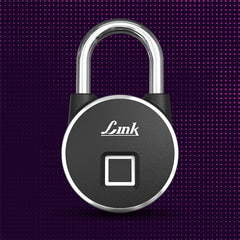 Link Smart Fingerprint Padlock With 2 Way Access Fingerprint & Mobile App Access, Suitable For Bags, Suitcase, Bike, Garage Door, Cabinet, Warehouse Doors and Shutters, Black