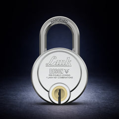 Link Bison 79mm Heavy Duty Padlock | Lock for Home Door, Office, Shop, Travel | Tough CR Body | Hardened Steel Shackle, | Double Locking System | High Precision 4 Keys | 10 Million Key Combinations