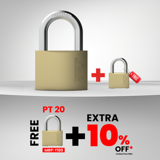 Link PT 70MM Brass Padlock with Hardened Shackle and 3 Brass Key | 15 Years Warranty | + Free PT 20 MM + Additional Discount