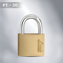 Link PT-30 MM Brass Padlock with Hardened Shackle and 3 Brass Key | 15 Years Warranty