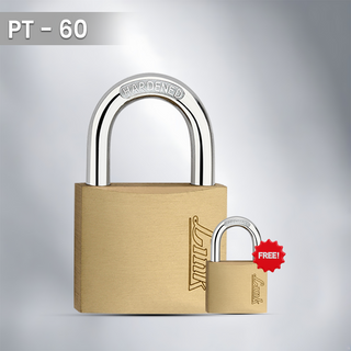  Link PT 60 MM Brass Padlock with Hardened Shackle and 3 Brass Key | 15 Years Warranty | + Free PT 20 MM + Additional Discount 