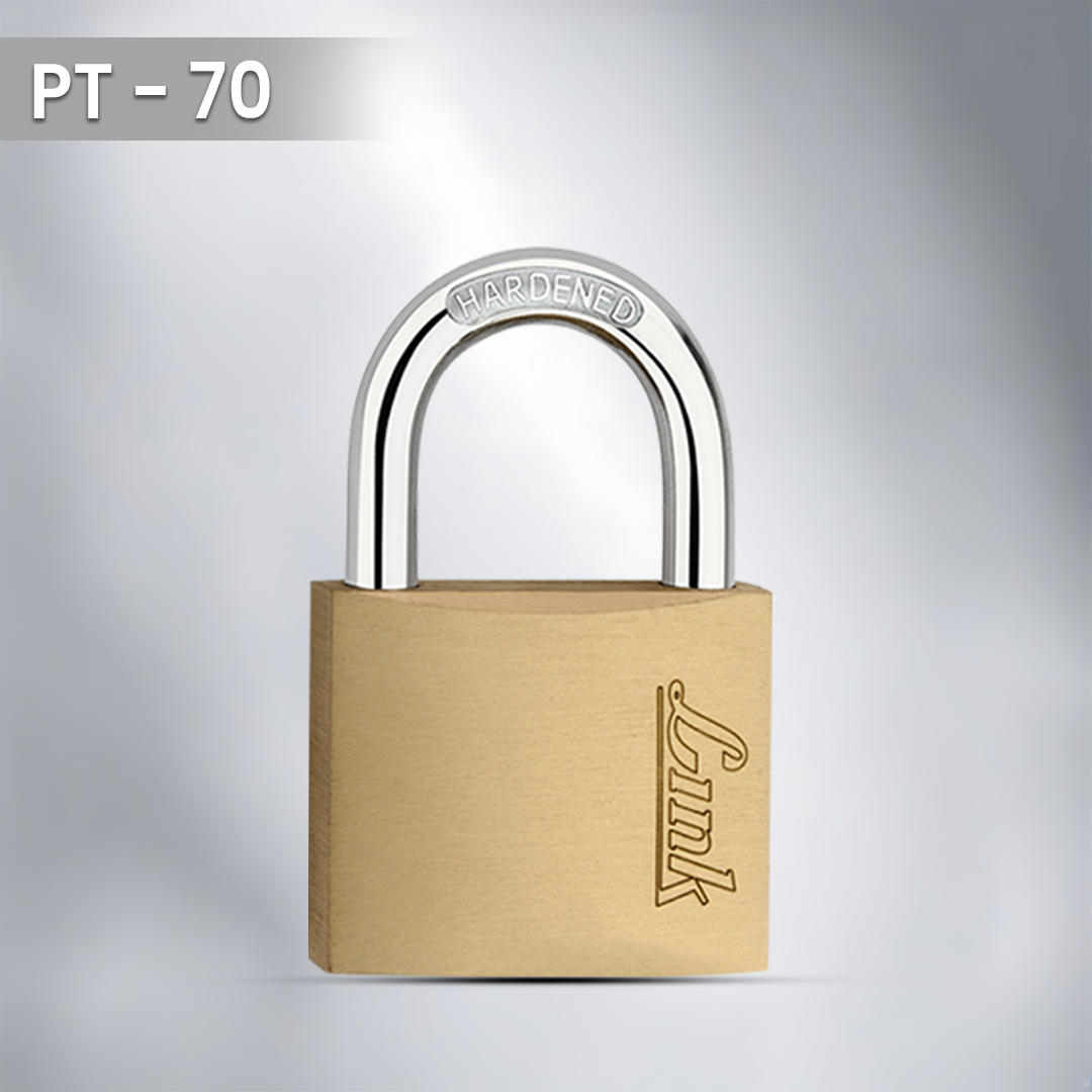 Link PT 70MM Brass Padlock with Hardened Shackle and 3 Brass Key | 15 Years Warranty