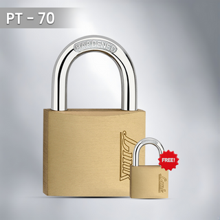Link PT 70MM Brass Padlock with Hardened Shackle and 3 Brass Key | 15 Years Warranty | + Free PT 20 MM + Additional Discount